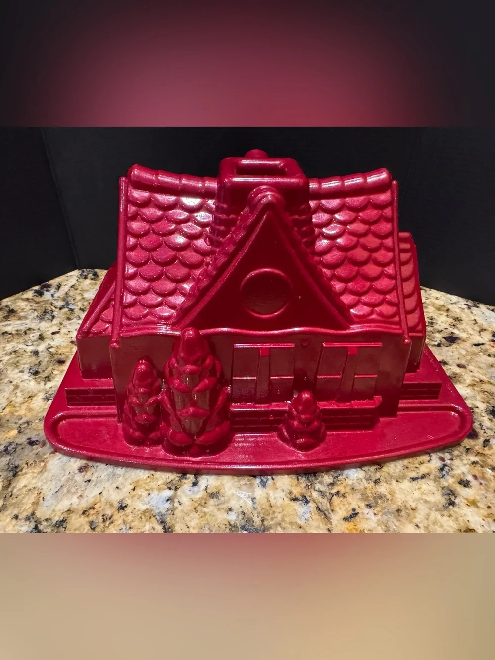 Nordicware Festive Red Gingerbread House Cast Heavy Duty Bundt Cake Mold